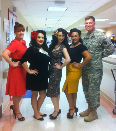 Pin-Ups For Vets Team Visits Vets at Long Beach VA Hospital